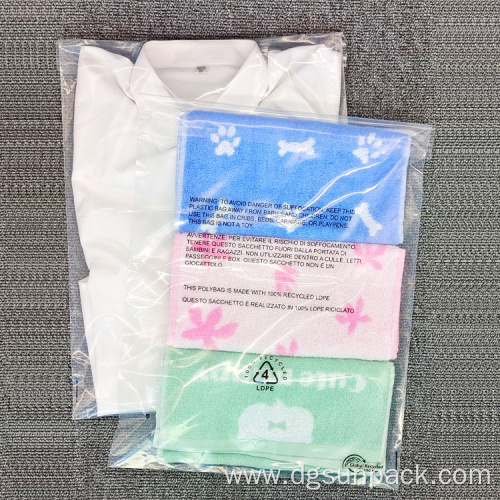 pe resealable clothing tshirt packaging polybags